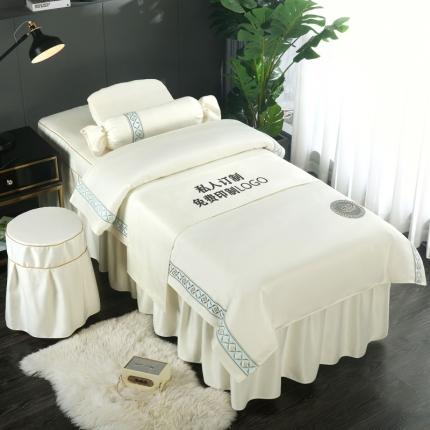 卡伦依诺 2021新款天鹅尼美容床罩皇室风范-米白