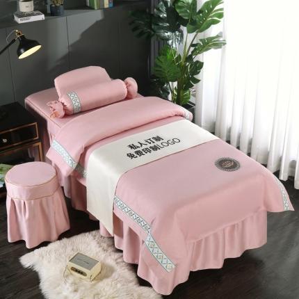卡伦依诺 2021新款天鹅尼美容床罩皇室风范-典雅粉