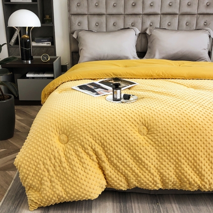 91家纺网 家纺一手货源 找家纺 立奥被业 豆豆绒按摩保暖冬被加厚被子被芯珊瑚绒