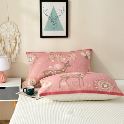 91家纺网 家纺一手货源 找家纺 （总）朴尔家纺2021新款素雅系列四层纱布枕巾52*78cm