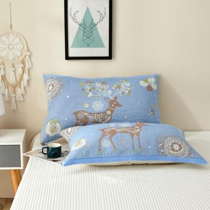 91家纺网 家纺一手货源 找家纺 （总）朴尔家纺2021新款素雅系列四层纱布枕巾52*78cm