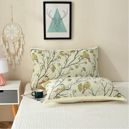 91家纺网 家纺一手货源 找家纺 （总）朴尔家纺2021新款素雅系列四层纱布枕巾52*78cm