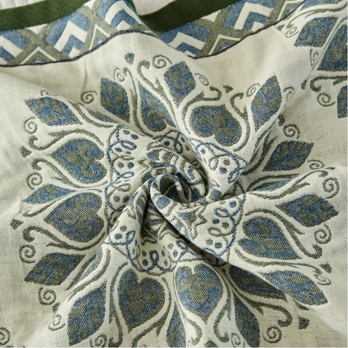 91家纺网 家纺一手货源 找家纺 朴尔家纺新款素雅系列四层纱布枕巾52*78cm 半夏桃心-绿