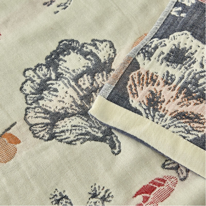 91家纺网 家纺一手货源 找家纺 朴尔家纺新款素雅系列四层纱布枕巾52*78cm海洋贝贝-灰