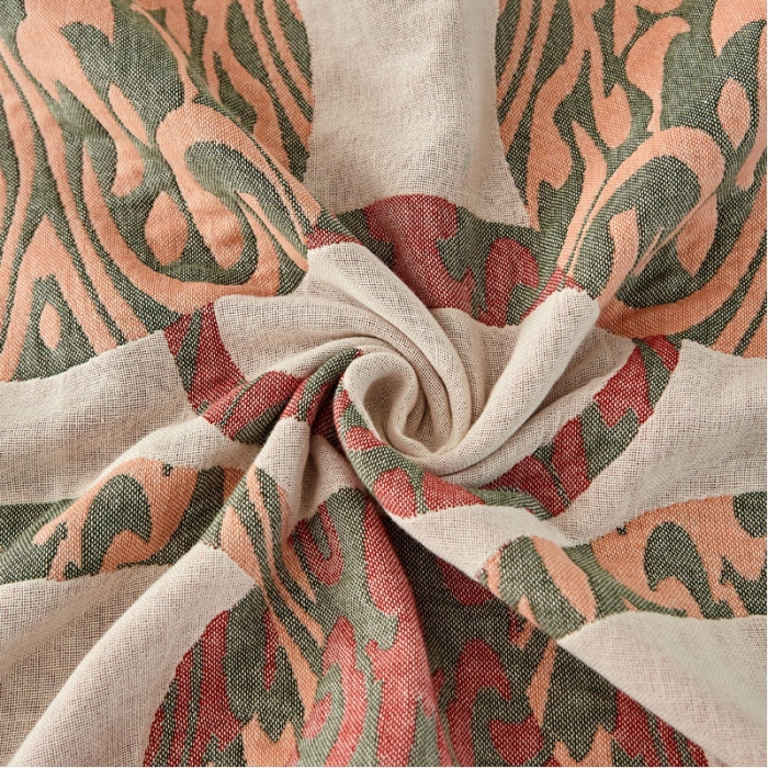 91家纺网 家纺一手货源 找家纺 朴尔家纺新款素雅系列四层纱布枕巾52*78cm 剪影-红