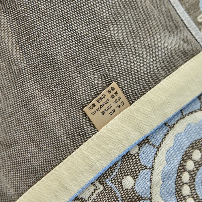 91家纺网 家纺一手货源 找家纺 朴尔家纺新款素雅系列四层纱布枕巾52*78cm 铃兰香-蓝