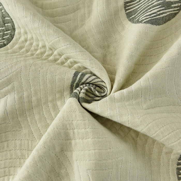 91家纺网 家纺一手货源 找家纺 朴尔家纺新款素雅系列四层纱布枕巾52*78cm 年轮-绿