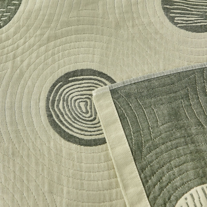 91家纺网 家纺一手货源 找家纺 朴尔家纺新款素雅系列四层纱布枕巾52*78cm 年轮-绿