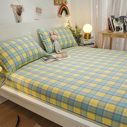 91家纺网 家纺一手货源 找家纺 （总）艾咪 新款全棉色织水洗棉单品床单+枕套两三件套学生宿舍