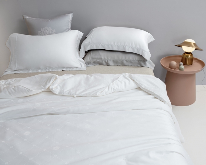 91家纺网 家纺一手货源 找家纺 2021香夫新款蚕丝被80S凯撒纯蚕丝被 第一套白色