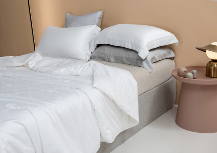 91家纺网 家纺一手货源 找家纺 2021香夫新款蚕丝被80S凯撒纯蚕丝被 第二套白色