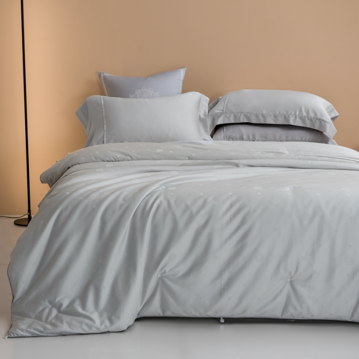 91家纺网 家纺一手货源 找家纺 2021香夫新款蚕丝被80S凯撒纯蚕丝被 第二套灰色