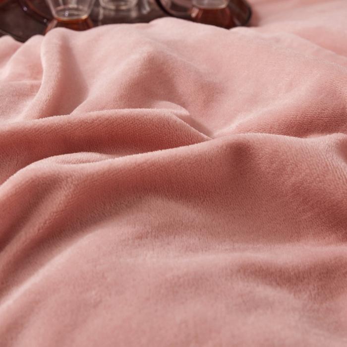 91家纺网 家纺一手货源 找家纺 2023牛奶绒保暖四件套韩版蕾丝花边四件套 豆沙