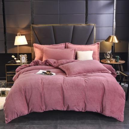 91家纺网 家纺一手货源 找家纺 （总）锦罗绣 2024新款230克牛奶绒纯色四件套