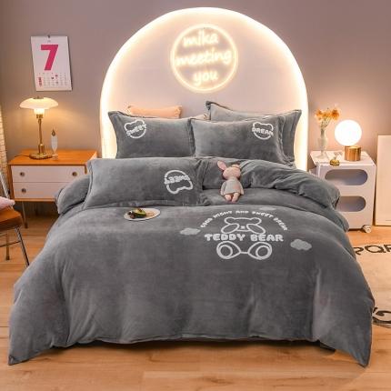 91家纺网 家纺一手货源 找家纺 （总）靓生活 2021新款牛奶绒毛巾绣四件套