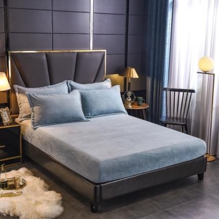 91家纺网 家纺一手货源 找家纺 （总）锦罗绣 2024新款230克牛奶绒纯色单床笠