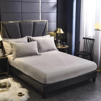 91家纺网 家纺一手货源 找家纺 （总）锦罗绣 2024新款230克牛奶绒纯色单床笠