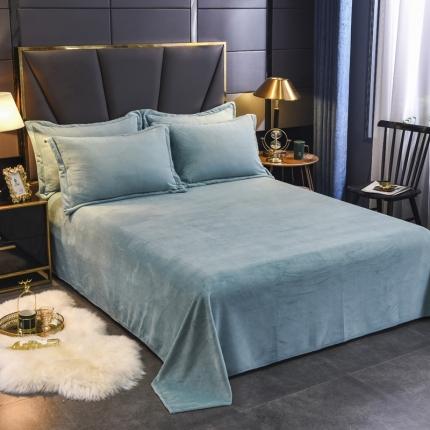 锦罗绣 2024新款230克牛奶绒纯色单床单 墨绿