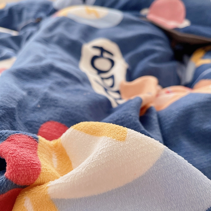 91家纺网 家纺一手货源 找家纺 沐棉 2021新款高克重牛奶绒卡通四件套 太空旅行