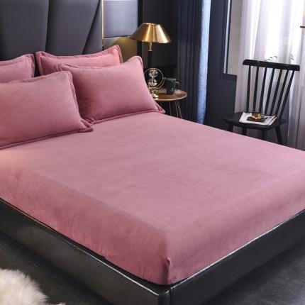 91家纺网 家纺一手货源 找家纺 锦罗绣 2024新款230克牛奶绒纯色单床笠 豆沙