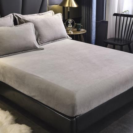 91家纺网 家纺一手货源 找家纺 锦罗绣 2024新款230克牛奶绒纯色单床笠 银灰