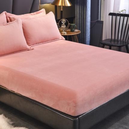 91家纺网 家纺一手货源 找家纺 锦罗绣 2024新款230克牛奶绒纯色单床笠 玉色