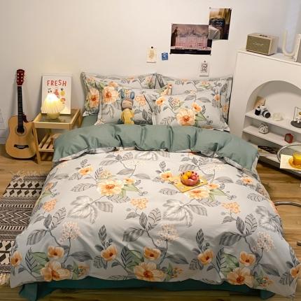 91家纺网 家纺一手货源 找家纺 （总）金爱家 2021新款纯棉磨毛小清新四件套