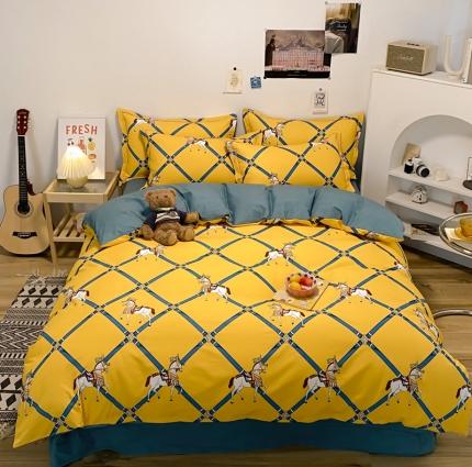 91家纺网 家纺一手货源 找家纺 （总）金爱家 2021新款纯棉磨毛小清新四件套