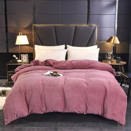 91家纺网 家纺一手货源 找家纺 锦罗绣 2024新款230克牛奶绒单被套 豆沙