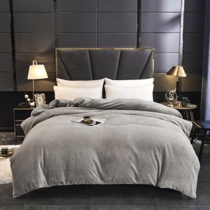 91家纺网 家纺一手货源 找家纺 锦罗绣 2024新款230克牛奶绒单被套 银灰