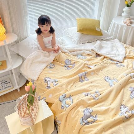 91家纺网 家纺一手货源 找家纺 （总）BOSS 2024新款AW韩系印花牛奶绒羊羔绒毯