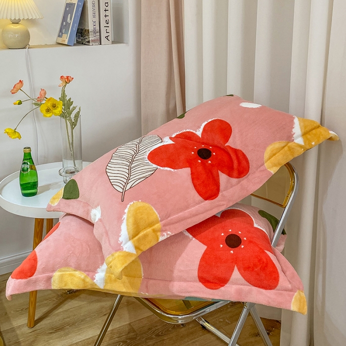 91家纺网 家纺一手货源 找家纺 优宜家 2023新款双面牛奶绒四件套 心动花园