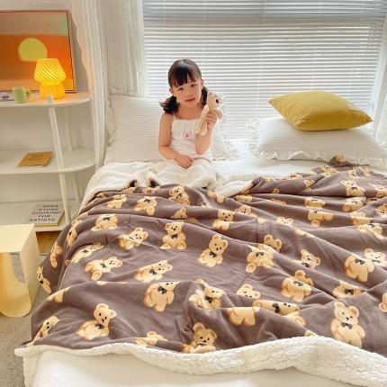 91家纺网 家纺一手货源 找家纺 （总）BOSS 2024新款AW韩系印花牛奶绒羊羔绒毯