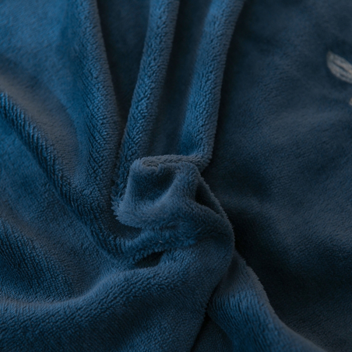 91家纺网 家纺一手货源 找家纺 靓生活 2021新款牛奶绒毛巾绣四件套 花语-深蓝色