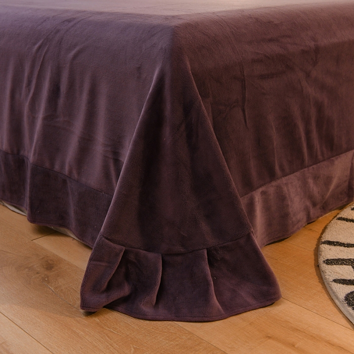 91家纺网 家纺一手货源 找家纺 靓生活 2021新款牛奶绒毛巾绣四件套 熊宝贝-深紫色