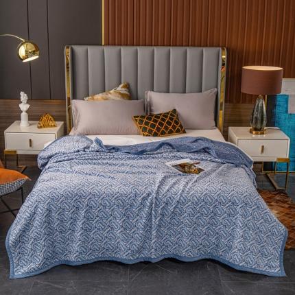 卡奥AB版加厚复合云毯法莱绒毛毯空调休闲毯沙发盖毯 蓝迷
