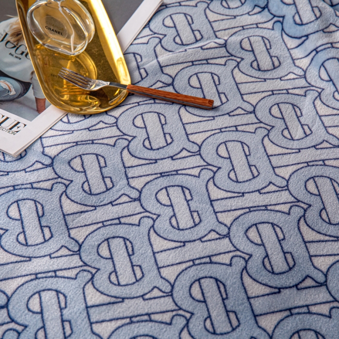 91家纺网 家纺一手货源 找家纺 卡奥AB版加厚复合云毯法莱绒毛毯空调休闲毯沙发盖毯 蓝迷