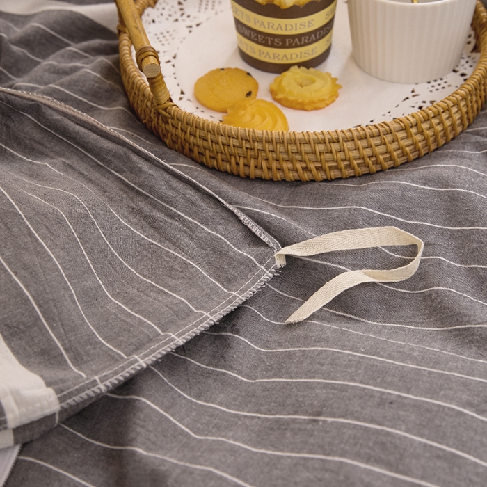 91家纺网 家纺一手货源 找家纺 柠萌家居2021新款全棉色织水洗棉学生宿舍三件套 宽双线冷灰