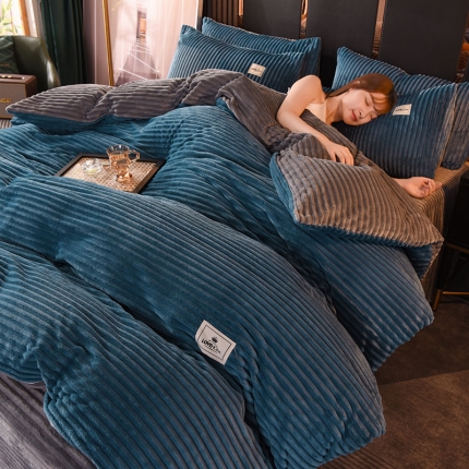 91家纺网 家纺一手货源 找家纺 款式5（总）2021年220克魔法绒四件套法莱绒牛奶绒四件套