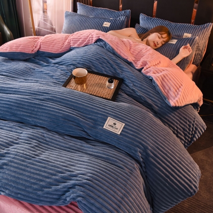 91家纺网 家纺一手货源 找家纺 款式5（总）2021年220克魔法绒四件套法莱绒牛奶绒四件套