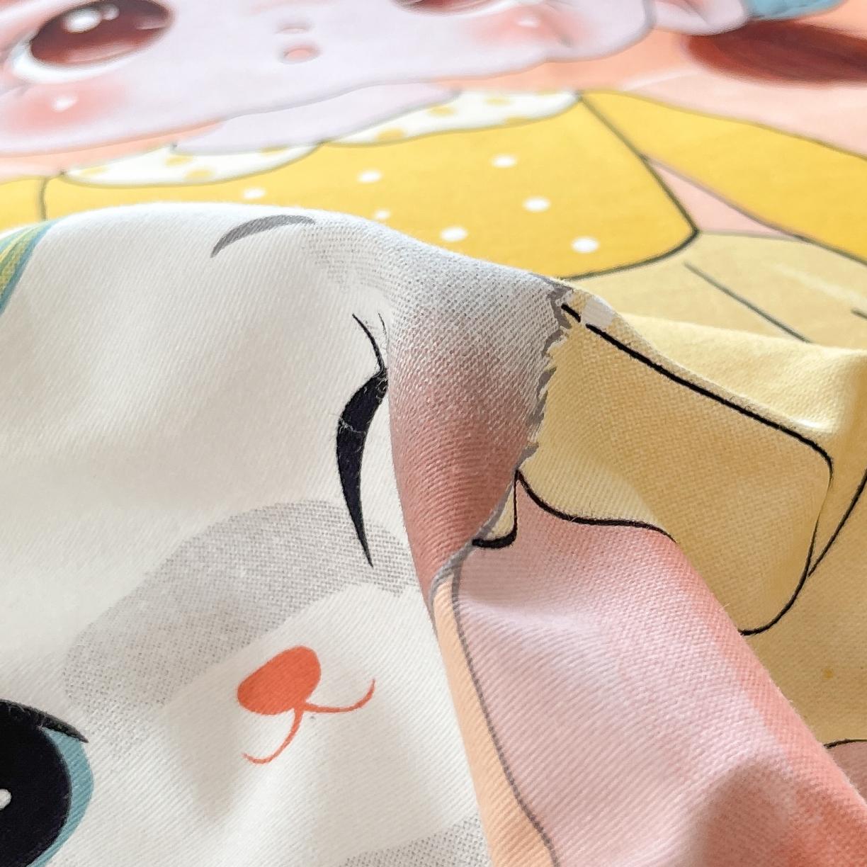 91家纺网 家纺一手货源 找家纺 金爱家 2021新款大版磨毛卡通系列四件套 花季女孩-粉