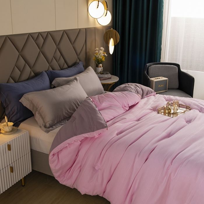 91家纺网 家纺一手货源 找家纺 2023丽卡家纺新款新款光热1号速暖被自发热被大豆被冬被春秋被 粉色