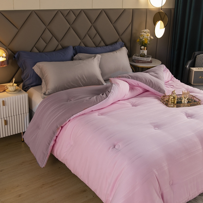 91家纺网 家纺一手货源 找家纺 2023丽卡家纺新款新款光热1号速暖被自发热被大豆被冬被春秋被 粉色