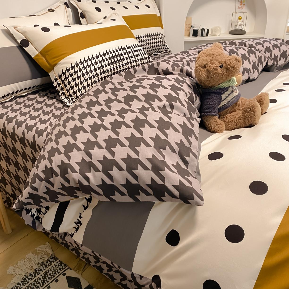 91家纺网 家纺一手货源 找家纺 金爱家 2021新款纯棉磨毛小清新四件套 罗马空间