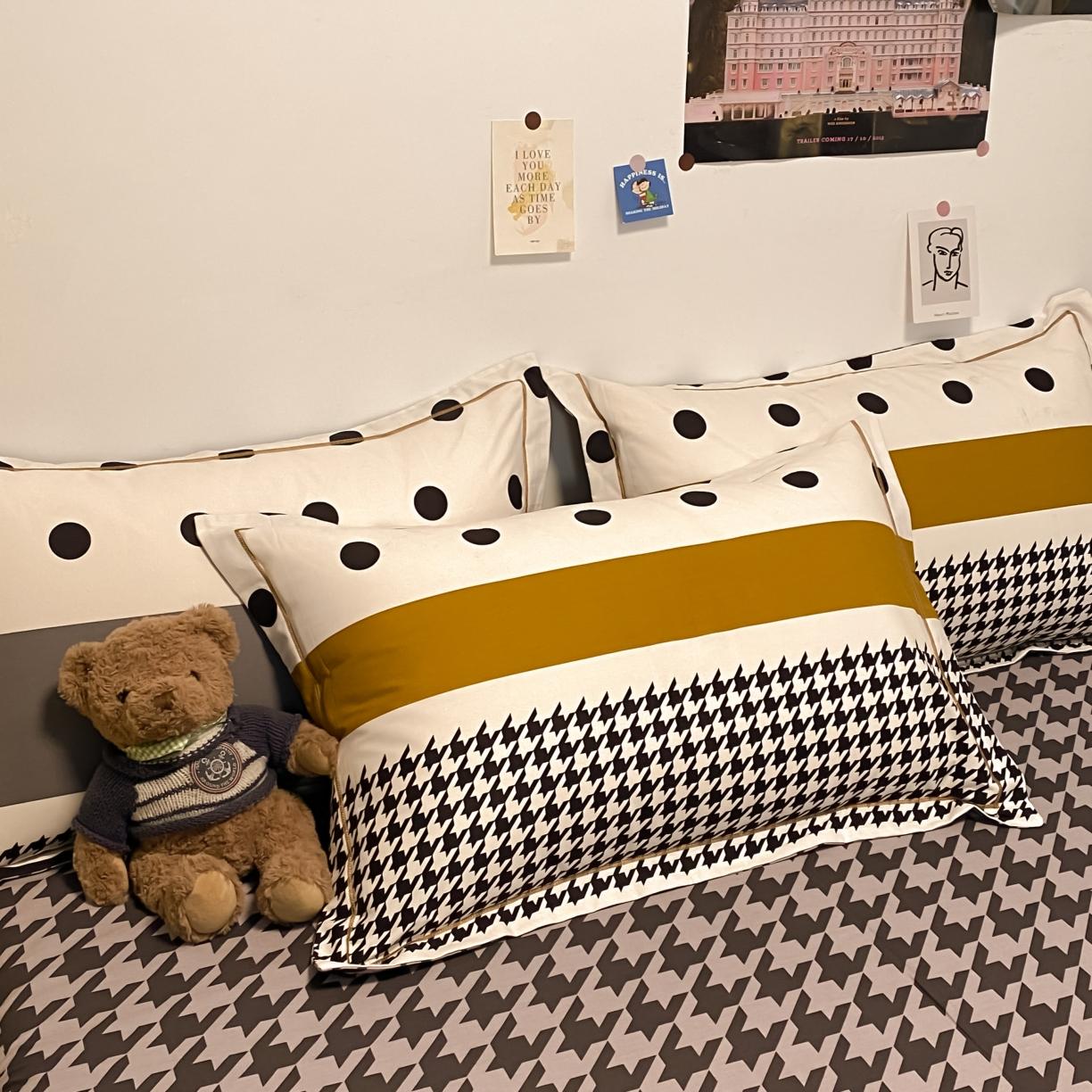 91家纺网 家纺一手货源 找家纺 金爱家 2021新款纯棉磨毛小清新四件套 罗马空间