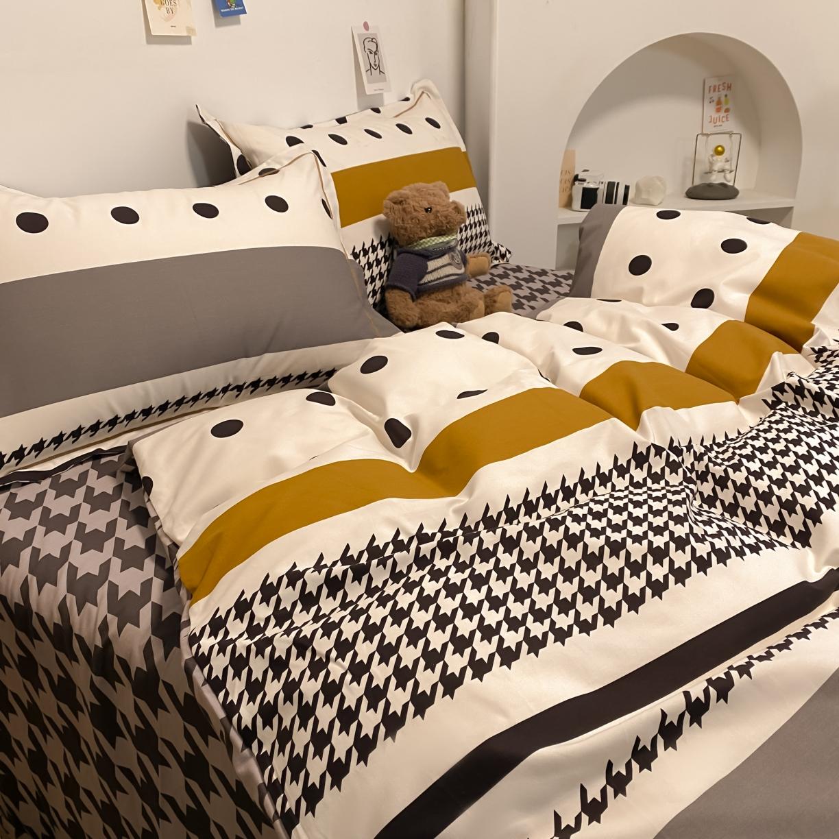 91家纺网 家纺一手货源 找家纺 金爱家 2021新款纯棉磨毛小清新四件套 罗马空间