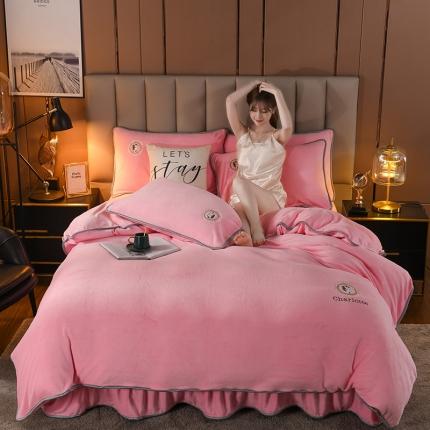 91家纺网 家纺一手货源 找家纺 （总）迷仙巢 2021新款牛奶绒系列四件套典雅