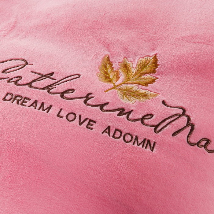 91家纺网 家纺一手货源 找家纺 迷仙巢 2021新款牛奶绒系列四件套枫叶 枫叶-粉玉