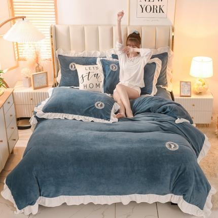 91家纺网 家纺一手货源 找家纺 （总）迷仙巢 2021新款牛奶绒系列四件套公主