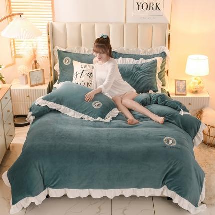 91家纺网 家纺一手货源 找家纺 （总）迷仙巢 2021新款牛奶绒系列四件套公主